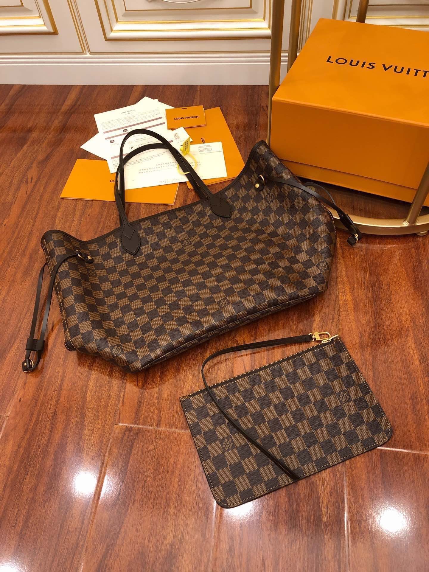 Bolsa Damier Ebène Neverfull MM LV